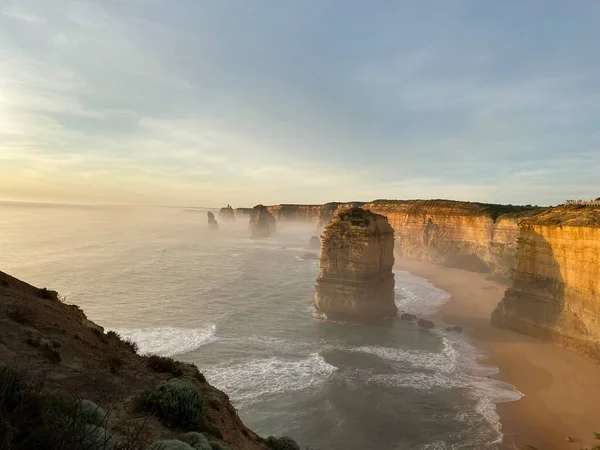 Foto Tolv Apostlarna Kalksten Staplar Port Campbell National Park Great — Stockfoto