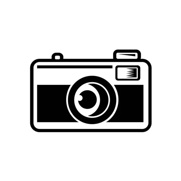 Ретро Чорно Білий Стиль Ілюстрація Старовинної Плівкової Камери Вид Спереду — стоковий вектор