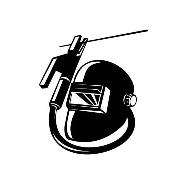 Ilustrace Obloukového Svařovacího Zařízení Zobrazující Držák Svařovací Tyče Kabelem Elektrodou — Stockový vektor