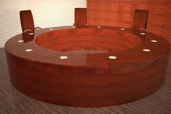 Meeting room met ronde tafel — Stockfoto