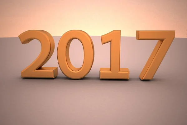 Year 2017 written in gold — Stock Photo, Image