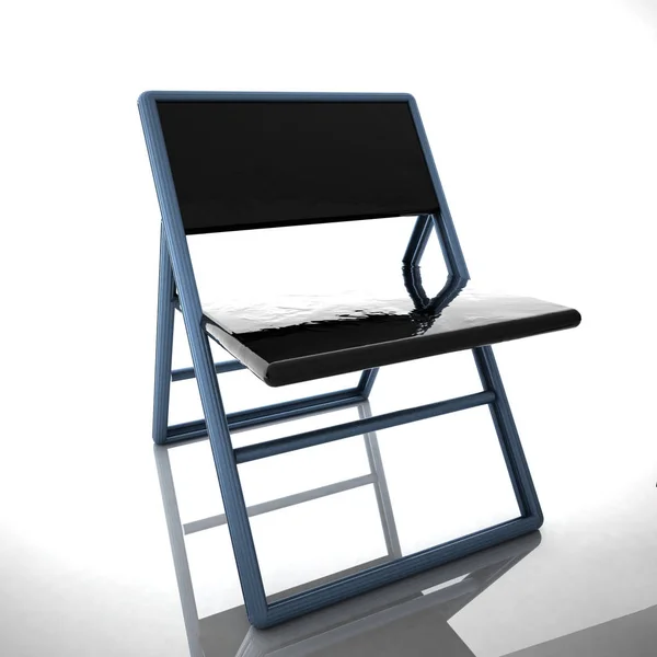 Cadeira para sala de reuniões sobre fundo branco refletindo — Fotografia de Stock