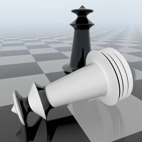 White chess down — Stock Photo, Image