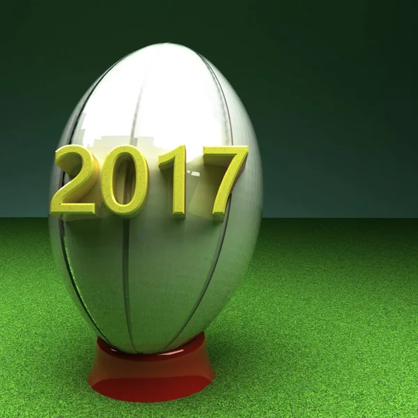Rugby míč s rokem 2017 — Stock fotografie