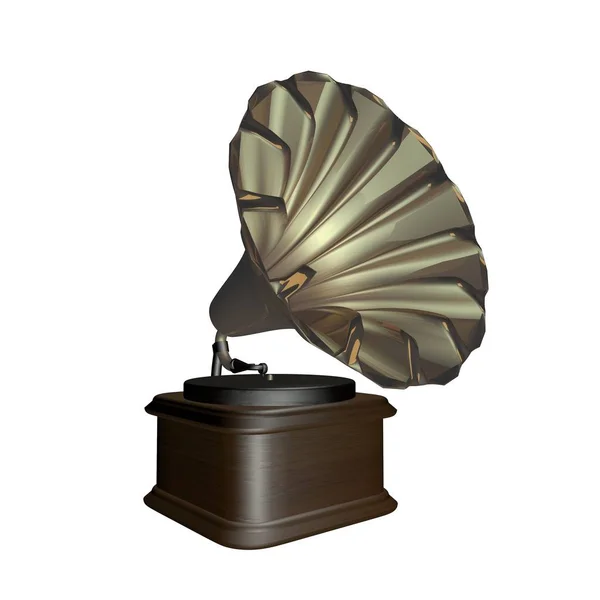 Grammophone isolerade över vit bakgrund — Stockfoto