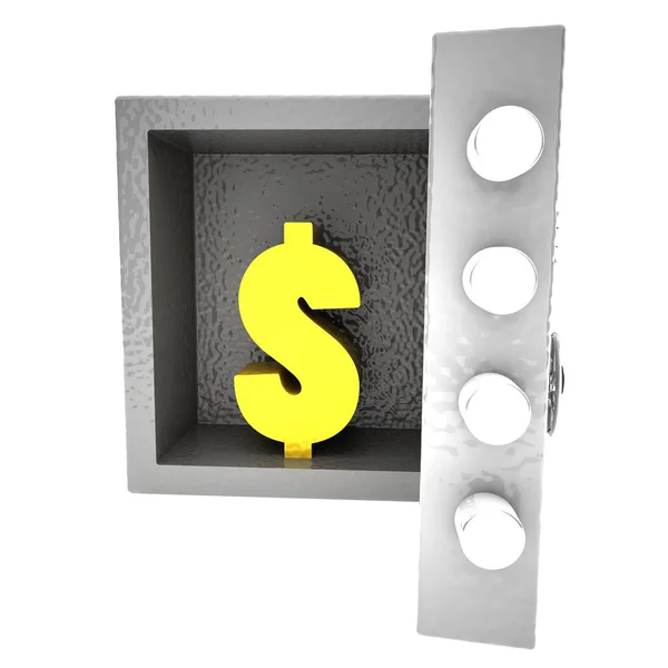 Strongbox com símbolo de Dólar dentro — Fotografia de Stock