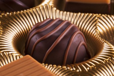 Çikolatalı pralin yakın çekim