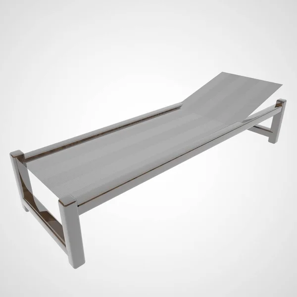 Deckchair isolado sobre fundo branco — Fotografia de Stock
