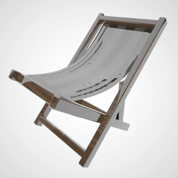 Deckchair isolado sobre fundo branco — Fotografia de Stock