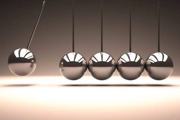 Metal spheres bouncing in line — Stock Photo, Image