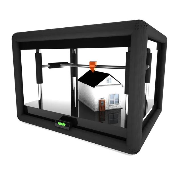 3D tiskárna tisk celý dům — Stock fotografie