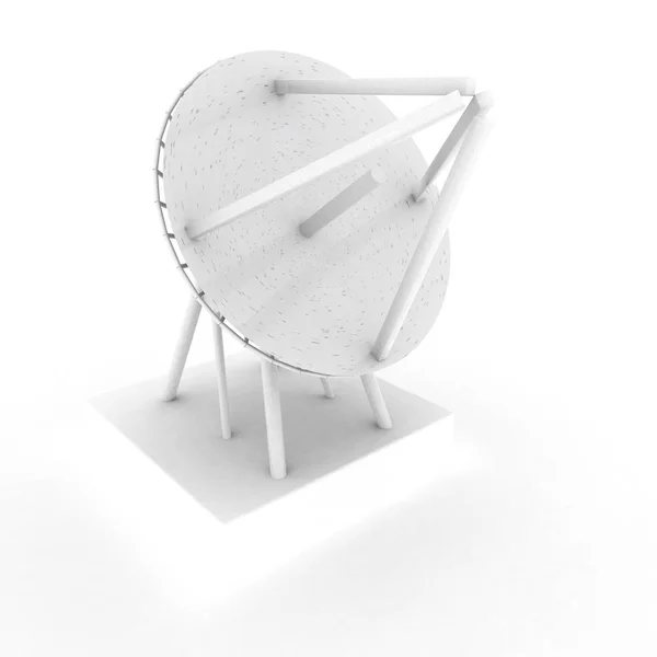 Parabolic antenna over white background — Stock Photo, Image