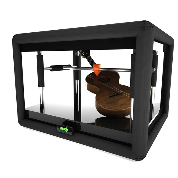 3D-printer productie van een gitaar — Stockfoto