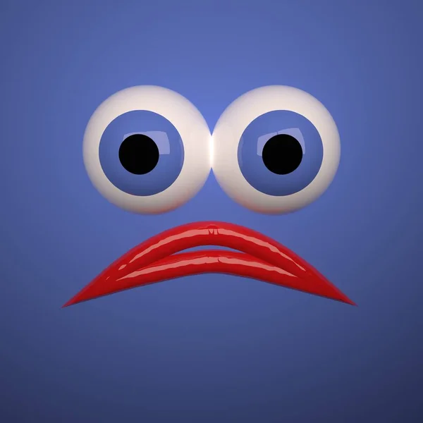 Sad face over blue background — Stock Image Sad face over blue background Royalty Free Stock Images