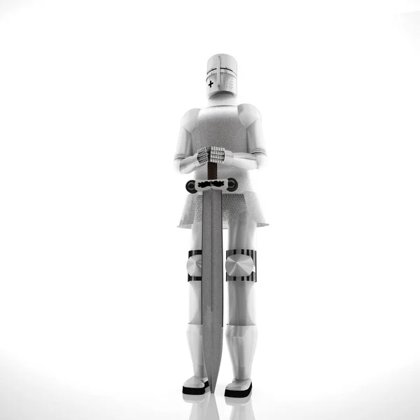 Armor met zwaard op witte achtergrond — Stockfoto