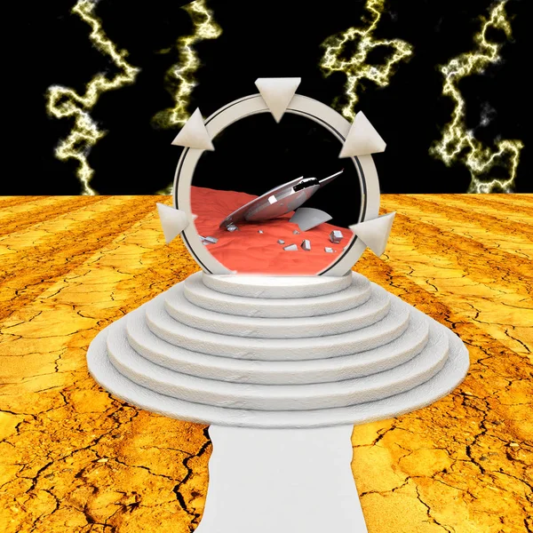 Alien plant in a dimensional portal — Stock Photo, Image