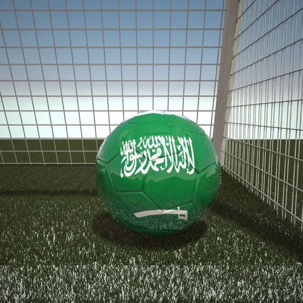 Football with flag of Saudi Arabia — Stock Photo, Image