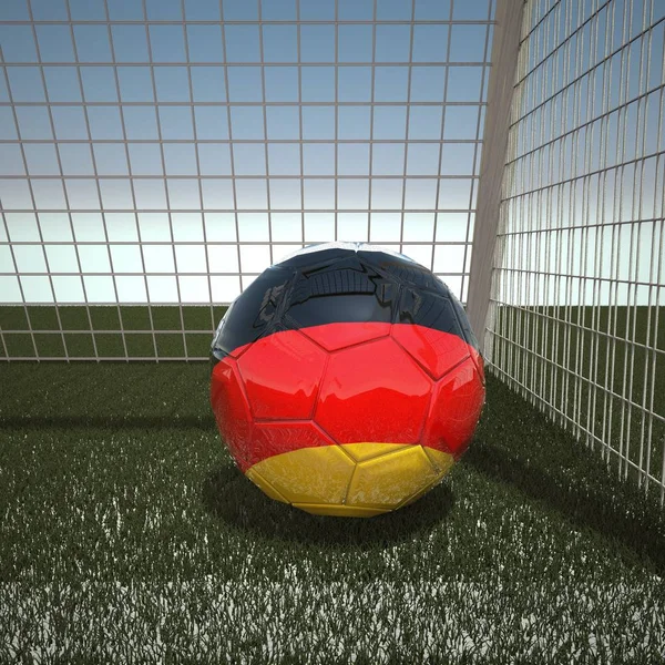 Piłka nożna z banderą Niemiec — Zdjęcie stockowe