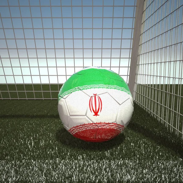 Futbol ile iran bayrağı — Stok fotoğraf