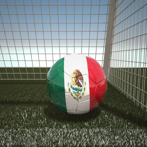 Football with flag of Mexico — Stock Photo, Image