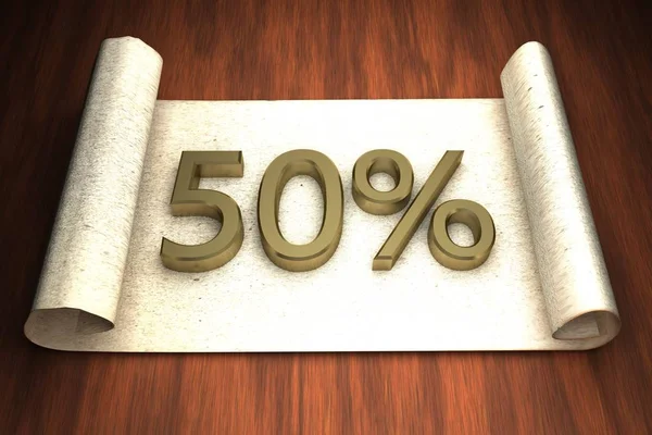 50 per cent — Stock Photo, Image