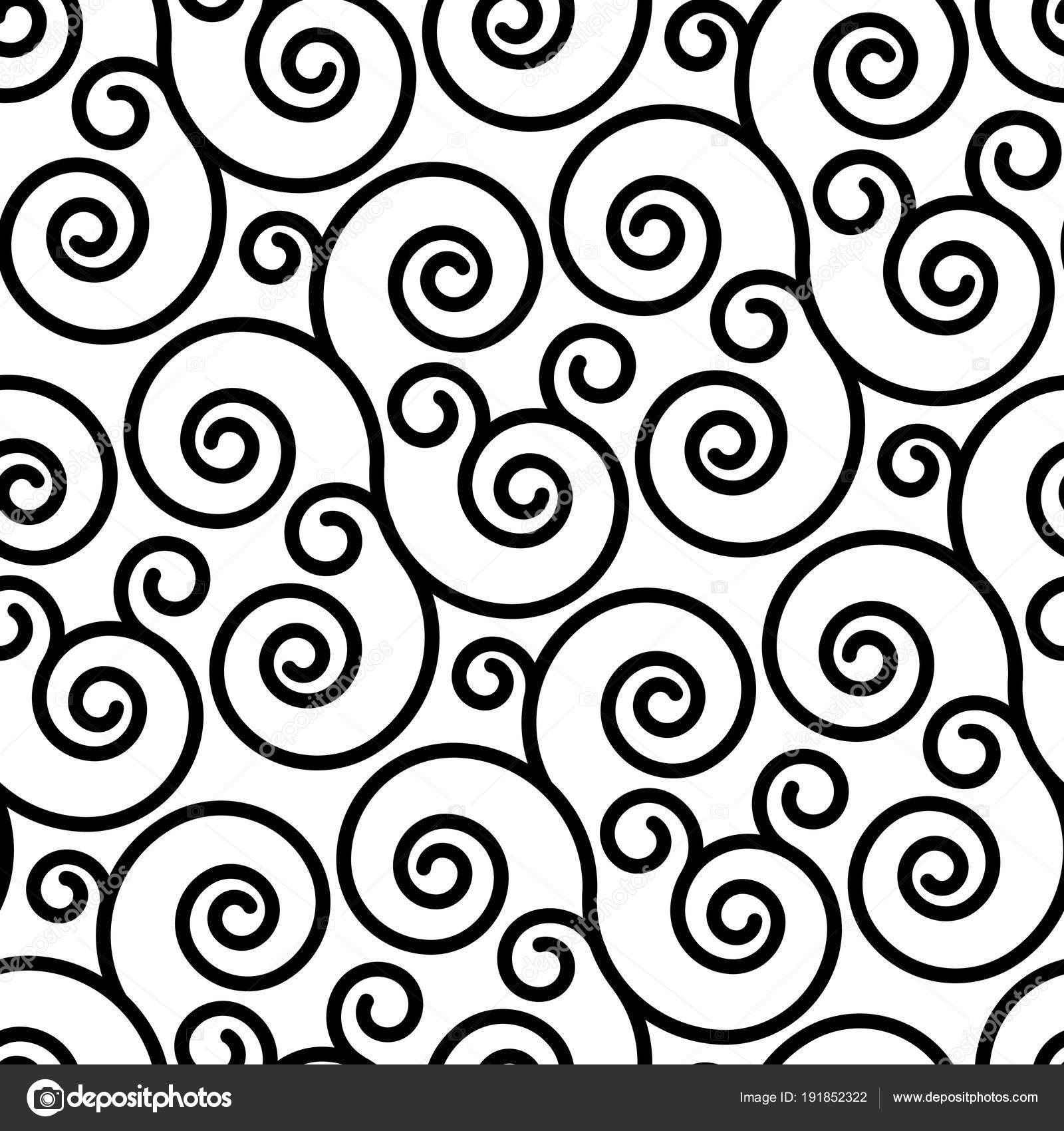 Elegant Seamless Pattern With Swirls On A White Background