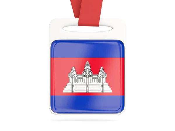 Flagge von Kambodscha, quadratische Karte — Stockfoto