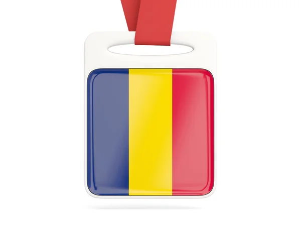 Vlag van Tsjaad, vierkante kaart — Stockfoto