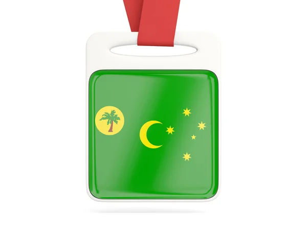 Bandera de cocos islas, tarjeta cuadrada — Foto de Stock