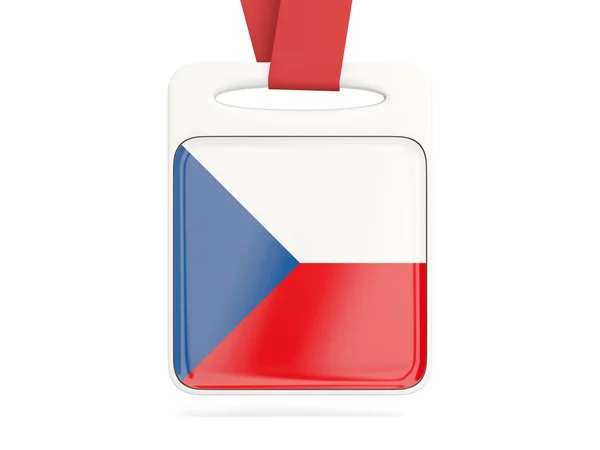 Flaga Republiki Czeskiej, kwadrat kart — Zdjęcie stockowe