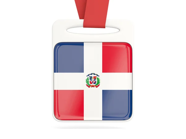 ドミニカ共和国、カード正方形の旗 — ストック写真