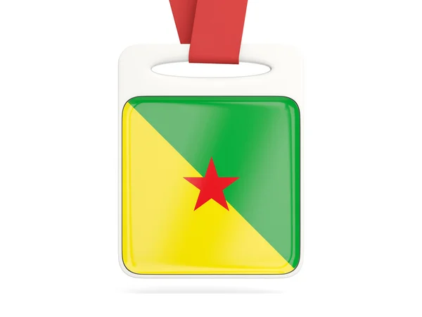 Флаг Французской Гвианы, квадратная карта — стоковое фото