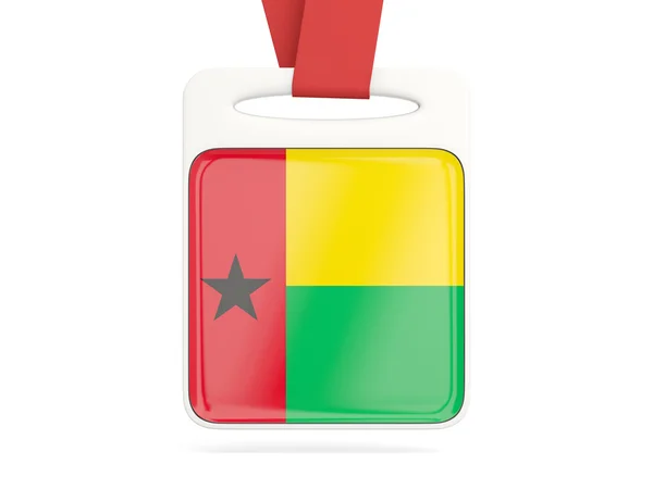 Flag of guinea bissau, square card — Stock Photo, Image