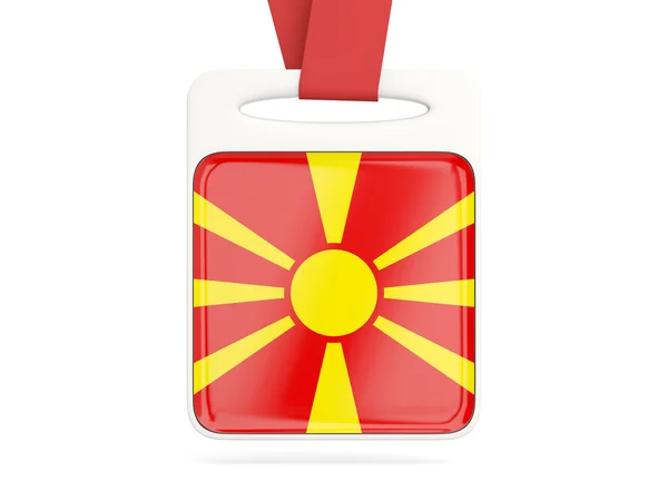 正方形カード、マケドニアを旗します。 — ストック写真