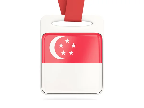 Bandeira de singapore, cartão quadrado — Fotografia de Stock