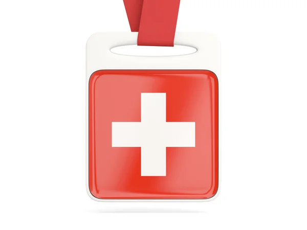 Svájc, négyszögletes kártya zászló — Stock Fotó