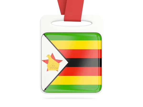 Bandera de zimbabwe, tarjeta cuadrada — Foto de Stock