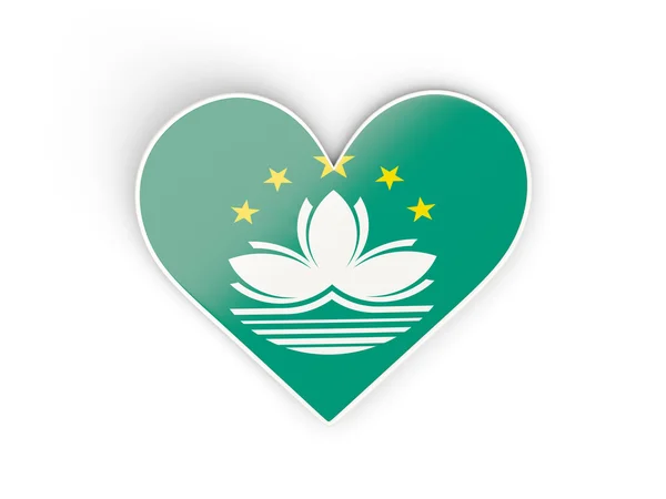Flag of macao, heart shaped sticker