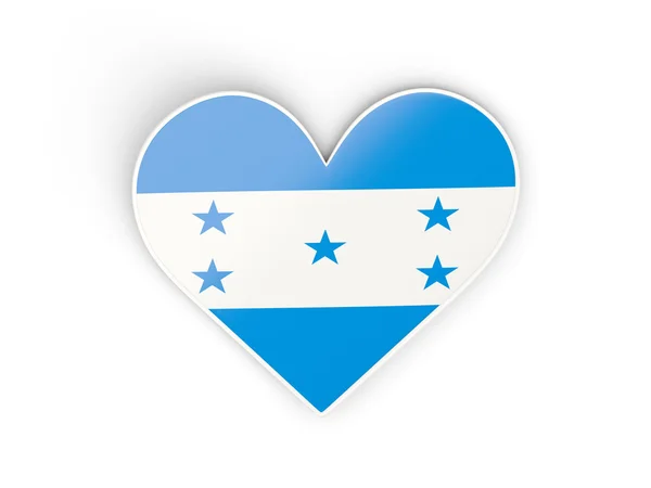 Flaga Hondurasu, naklejka w kształcie serca — Zdjęcie stockowe