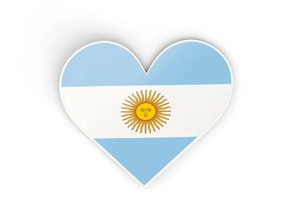 Flag of argentina, heart shaped sticker — Stock Photo, Image