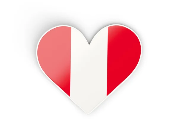 Peru, szív alakú matrica zászlaja — Stock Fotó