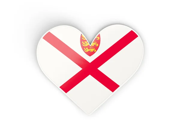 Vlajka Jersey, srdce tvaru nálepka — Stock fotografie