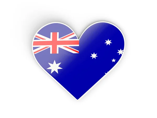 Flag of australia, heart shaped sticker — Stock Photo, Image