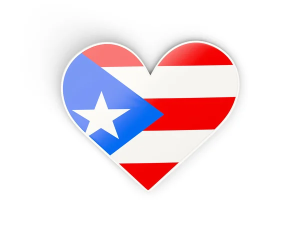 Vlag van puerto rico, hartvormige sticker — Stockfoto