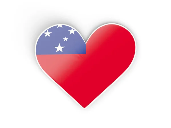 Bandeira de samoa, adesivo em forma de coração — Fotografia de Stock