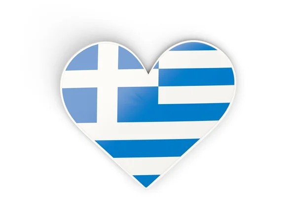 Σημαία της Ελλάδας, σε σχήμα καρδιάς αυτοκόλλητα — Φωτογραφία Αρχείου