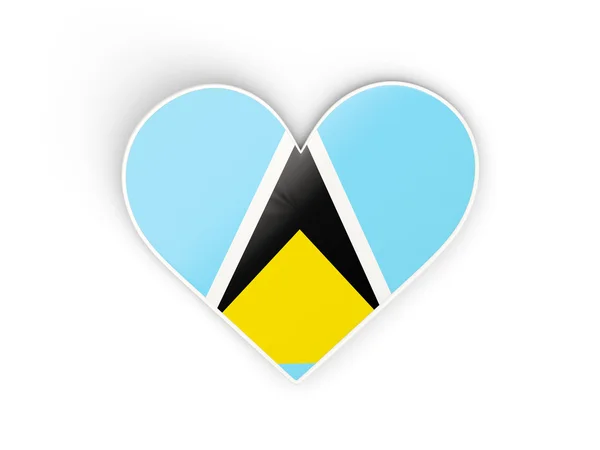 Flag of saint lucia, heart shaped sticker — Stock Photo, Image