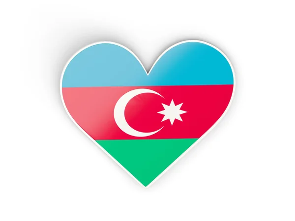 Bandiera di azerbaijan, adesivo a forma di cuore — Foto Stock