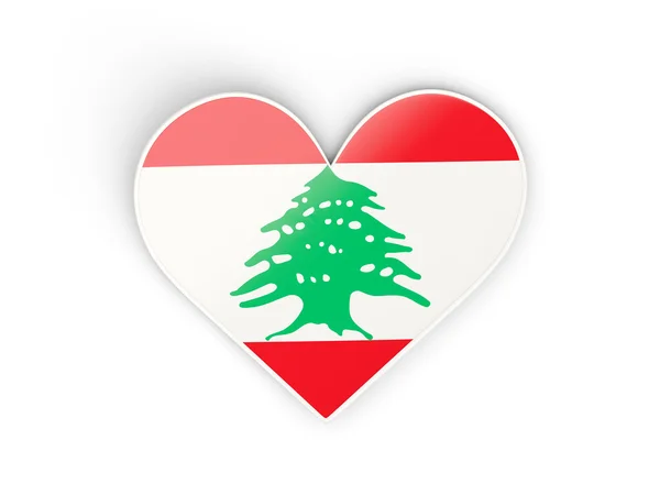 Flag of lebanon, heart shaped sticker — Stock Photo, Image