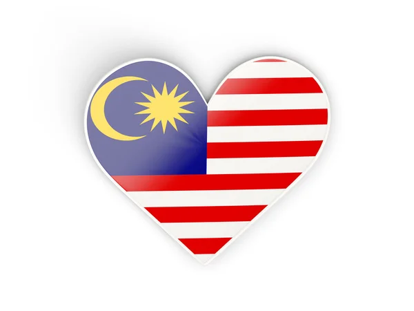 Flaga Malezji, naklejka w kształcie serca — Zdjęcie stockowe